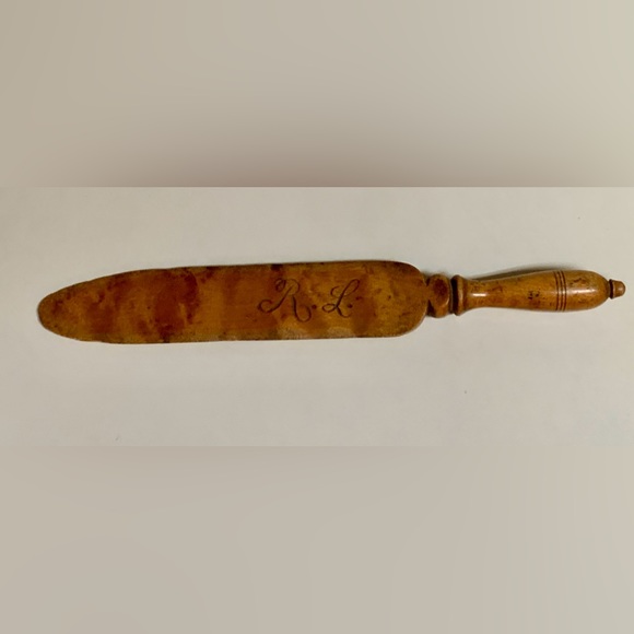 Early 19tb Century Antique Birdseye Maple RL Monogram Initialed Letter Opener - Picture 7 of 13